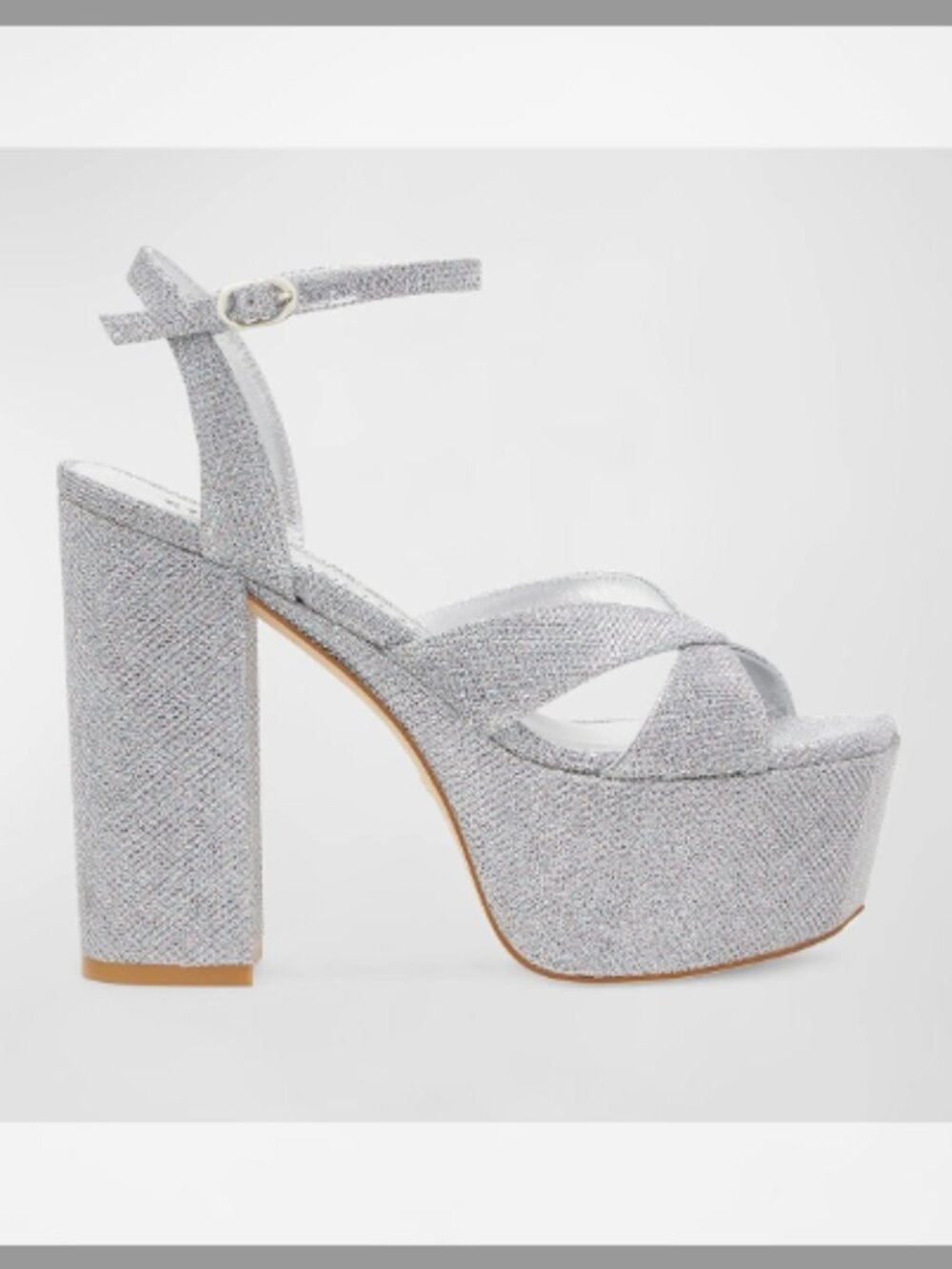 Stuart Weitzman Miami Metallic Ankle-Strap Platform Sandals (ORIG $575) SIZE 10